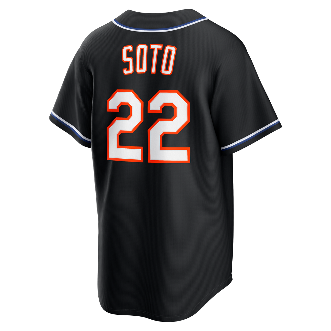 Men's New York Mets Juan Soto Fashion Replica Black Out MLB Baseball Jersey - view 8