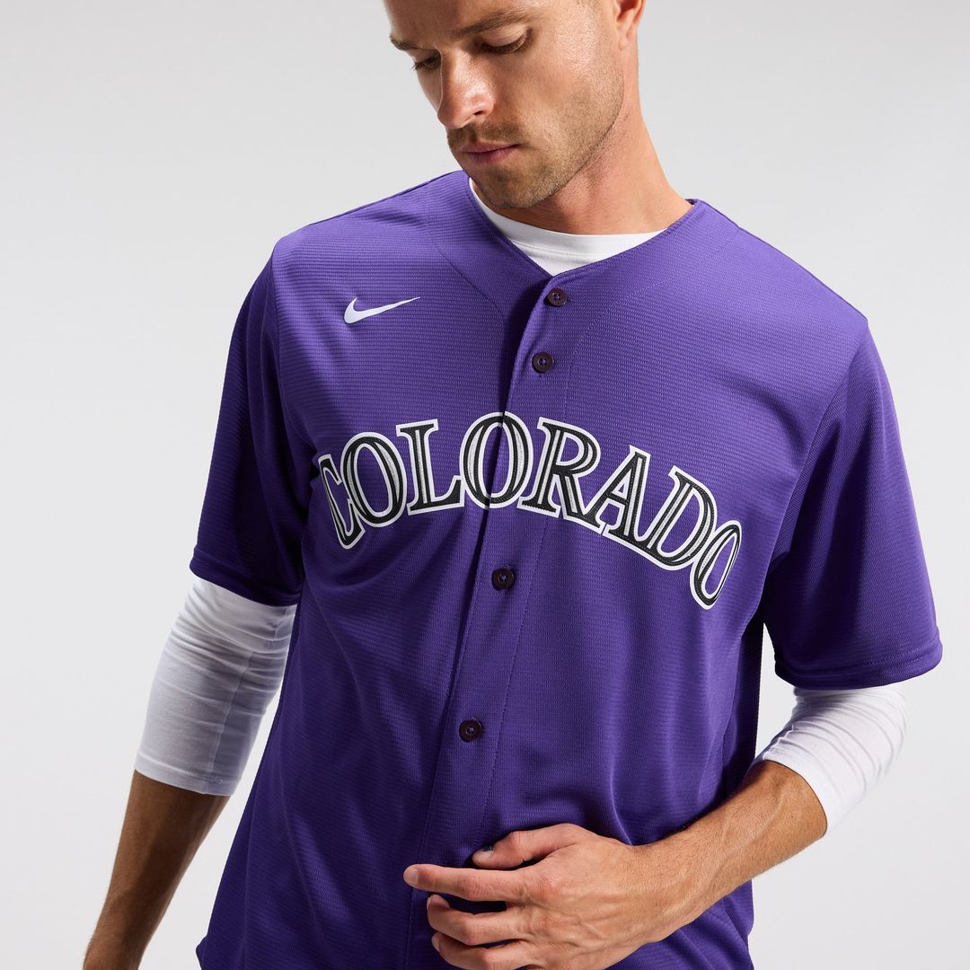 Men's Colorado Rockies White Home Replica MLB Baseball Jersey - view 32