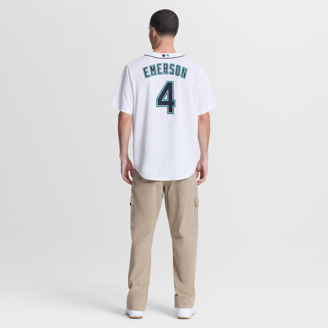 Men's Seattle Mariners Colt Emerson White Home Replica MLB Baseball Jersey - view 3