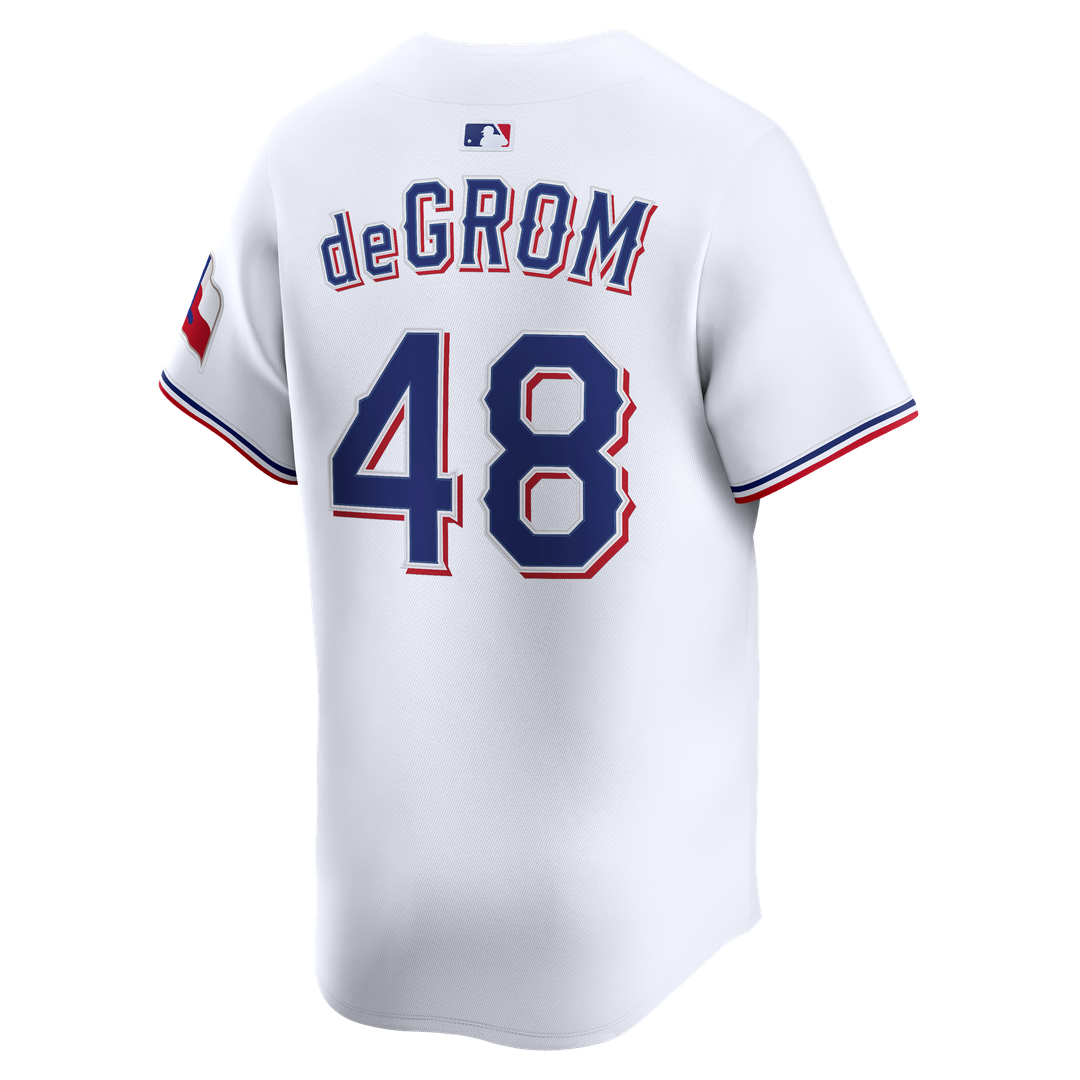 Men's Texas Rangers Jacob deGrom White Home Limited MLB Baseball Jersey - view 3