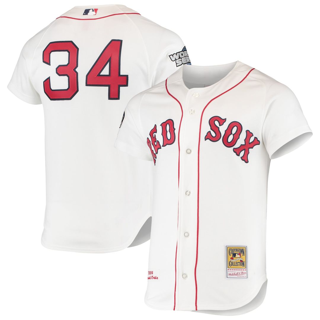 Men's Boston Red Sox David Ortiz White 2004 Cooperstown Collection Home MLB Baseball Jersey - view 1