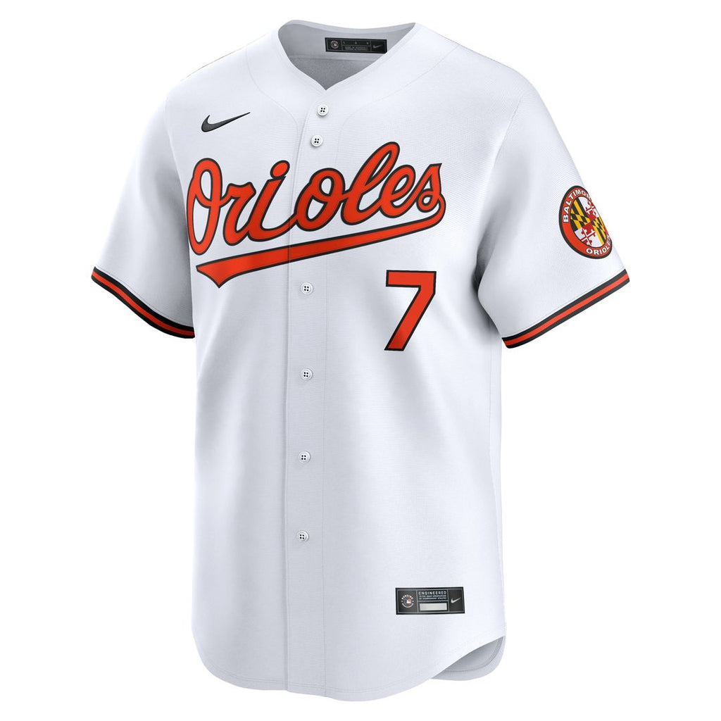 Men's Baltimore Orioles Jackson Holliday White Home Limited MLB Baseball Jersey - view 2
