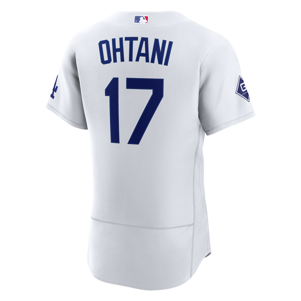 Men's Los Angeles Dodgers Shohei Ohtani White Home Sponsor Patch MLB Baseball Jersey - view 3