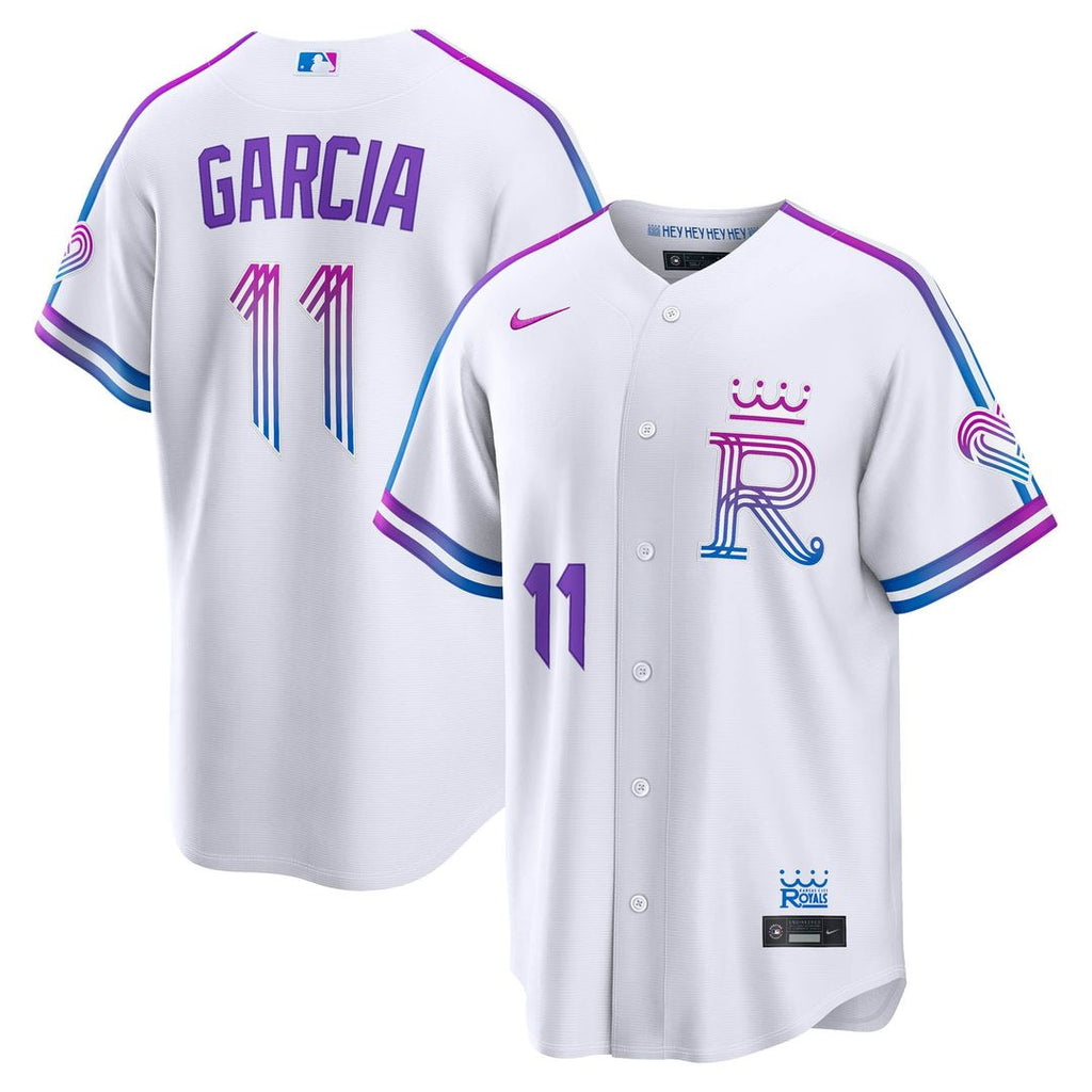 Men's Kansas City Royals Maikel Garcia White 2026 City Connect Stadium MLB Baseball Jersey - view 1