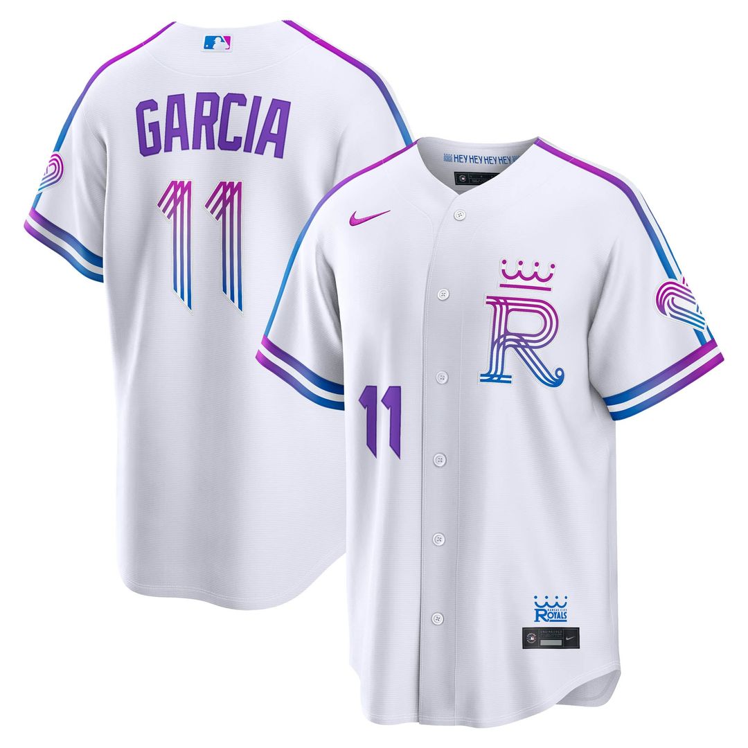 Men's Kansas City Royals Maikel Garcia White 2026 City Connect Stadium MLB Baseball Jersey - view 1