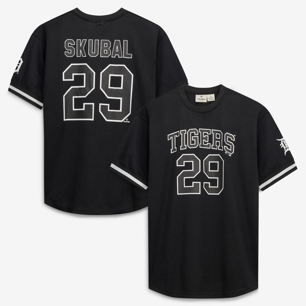 Men's Detroit Tigers Tarik Skubal Black/White Big & Tall Heavyweight Mesh MLB Baseball Jersey - view 1