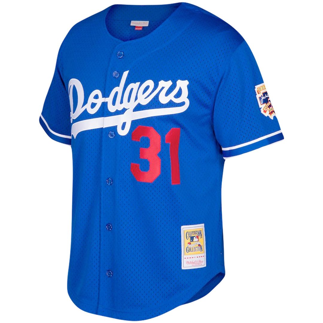 Men's Los Angeles Dodgers Mike Piazza Royal Big & Tall Cooperstown Mesh Batting Practice MLB Baseball Jersey - view 2