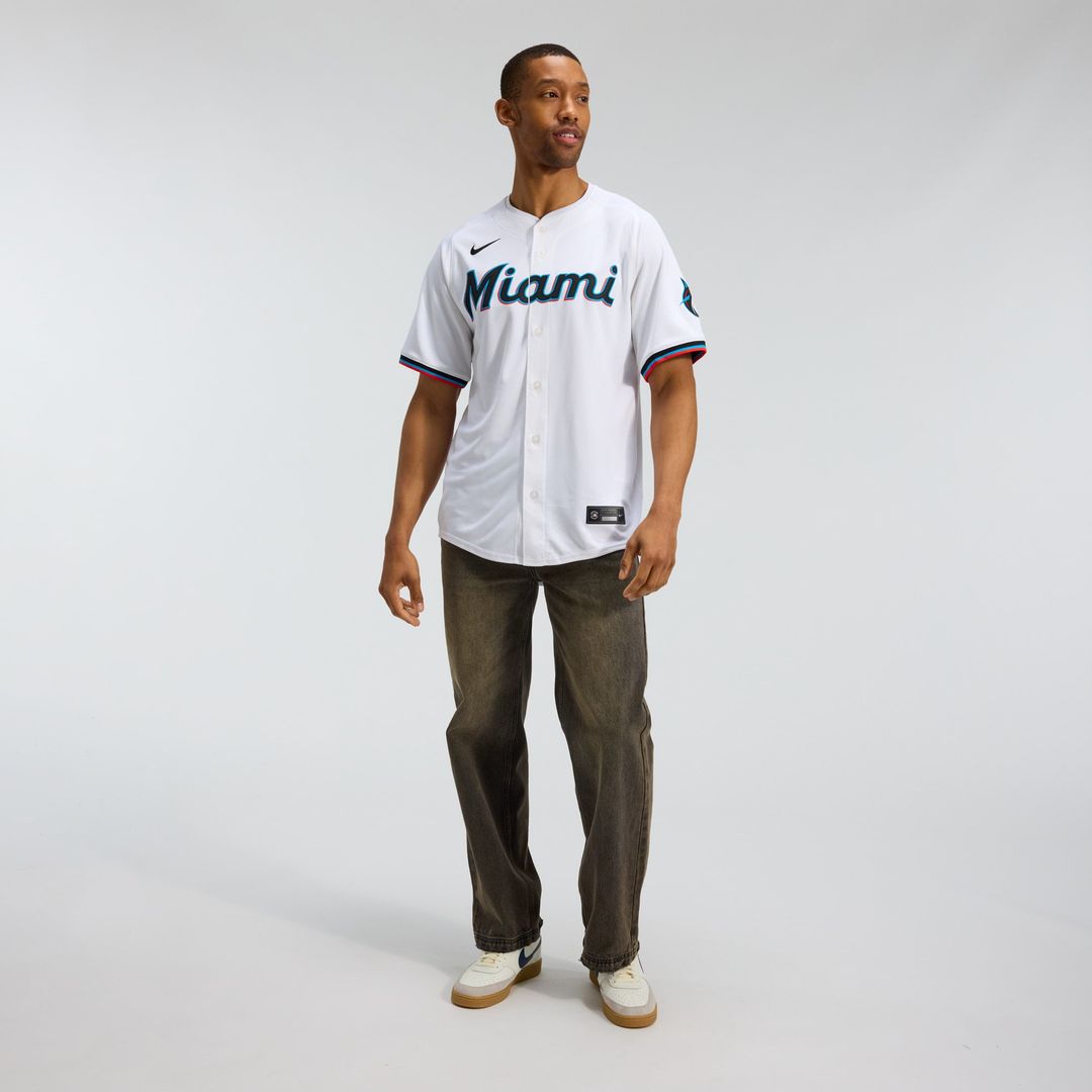 Men's Miami Marlins White Home Limited MLB Baseball Jersey - view 4