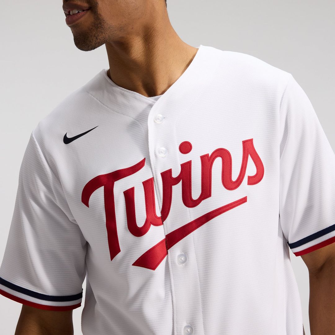 Men's Minnesota Twins White Home Replica MLB Baseball Jersey - view 6