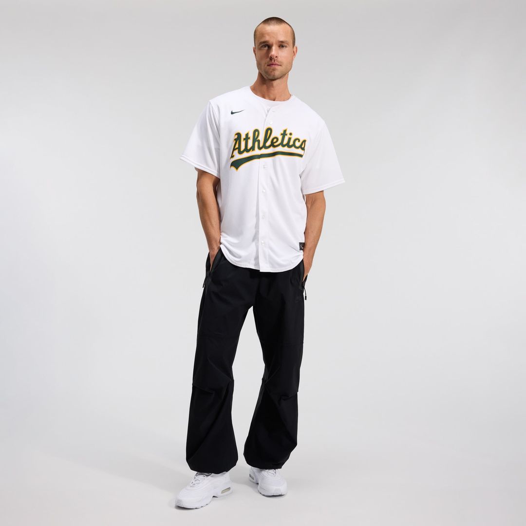 Men's Athletics White Home Replica MLB Baseball Jersey - view 4