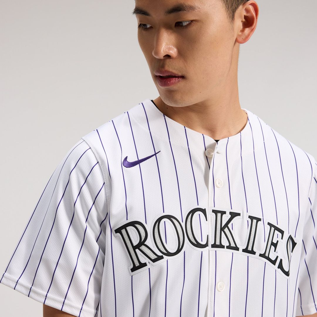 Men's Colorado Rockies White Home Limited MLB Baseball Jersey - view 8