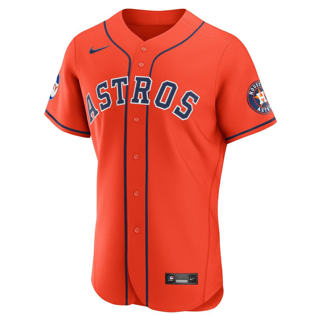 Men's Houston Astros Navy Alternate Sponsor Patch MLB Baseball Jersey - view 8