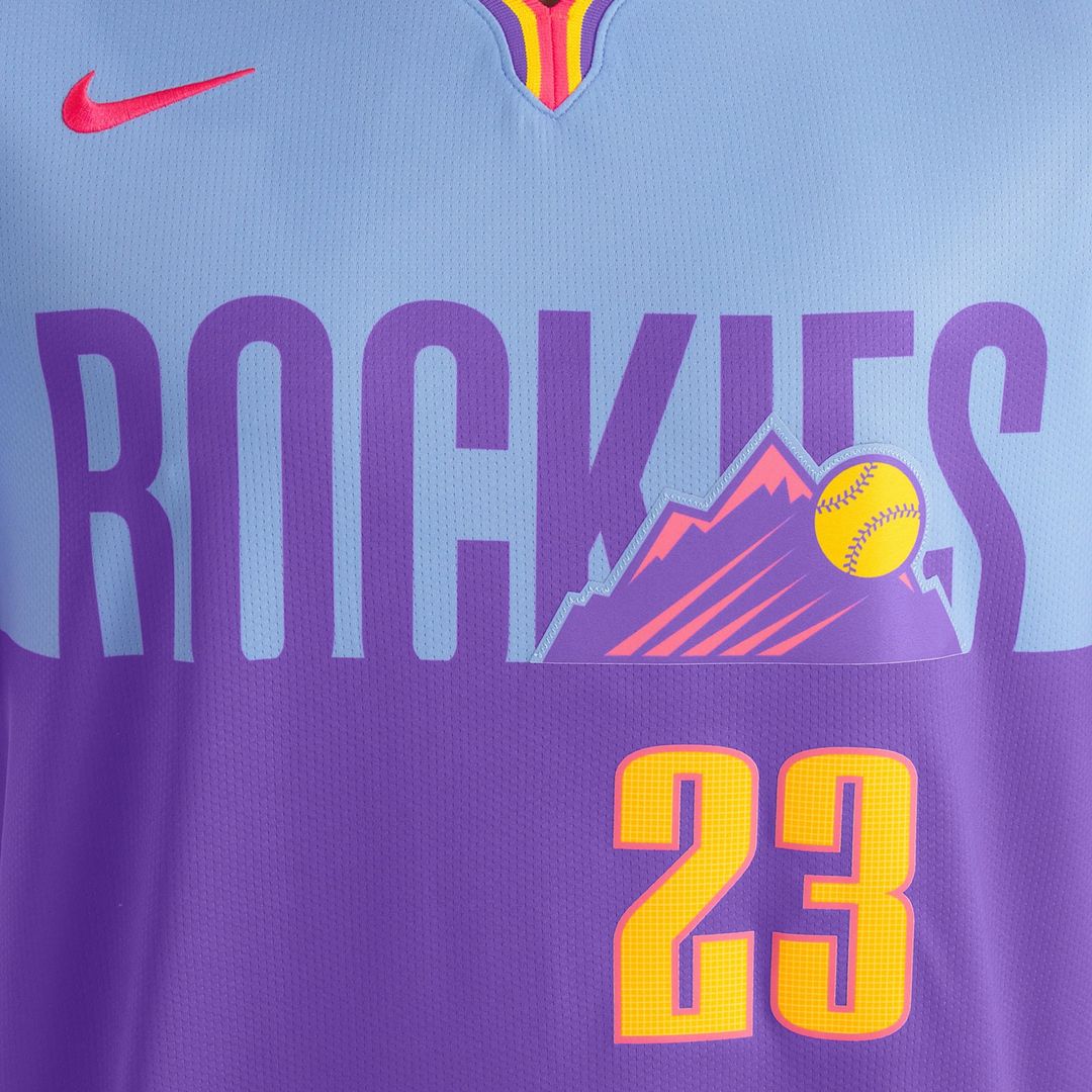 Men's Colorado Rockies Kris Bryant Purple/Light Blue 2025 City Connect Limited MLB Baseball Jersey - view 7