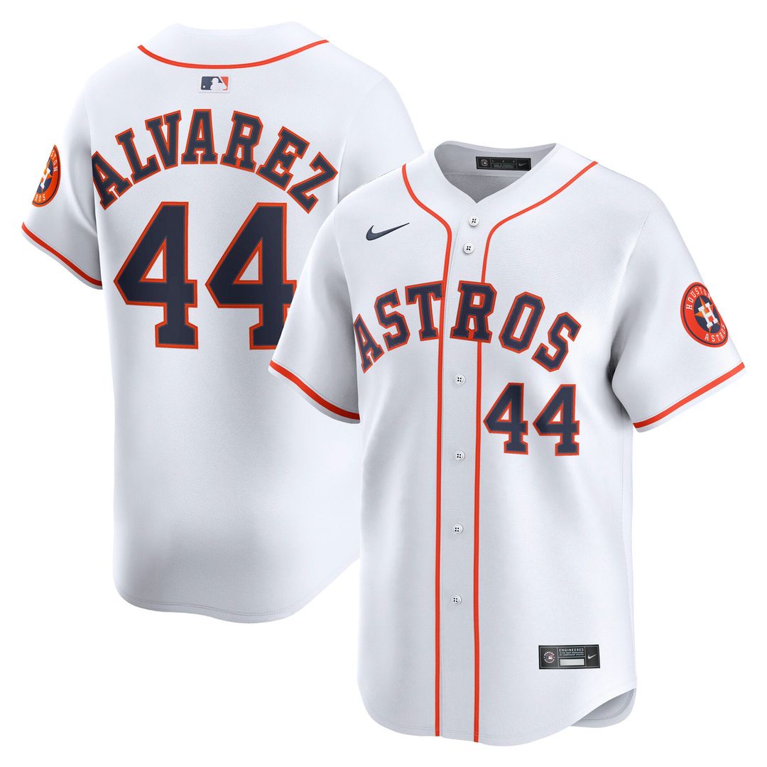 Men's Houston Astros Yordan Alvarez White Home Limited MLB Baseball Jersey - view 1