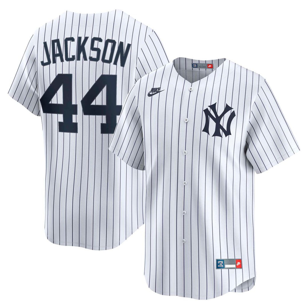 Men's New York Yankees Reggie Jackson White Throwback Cooperstown Collection Limited MLB Baseball Jersey - view 1