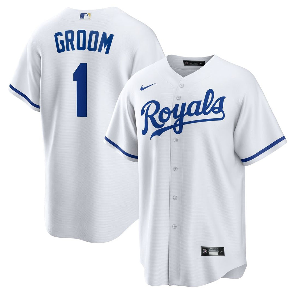 Men's Kansas City Royals White #1 Groom Home Replica MLB Baseball Jersey - view 1