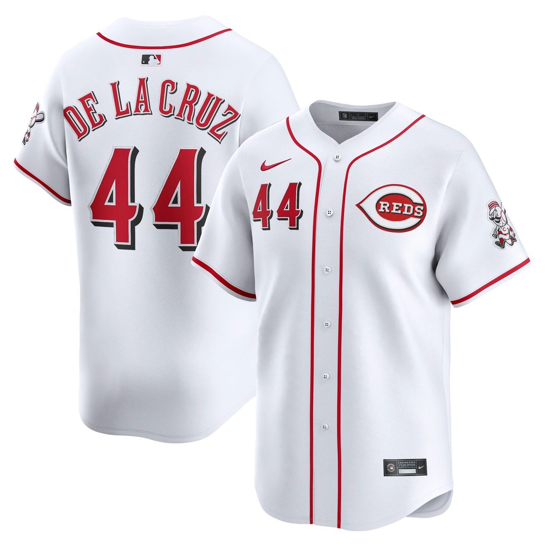 Men's Cincinnati Reds Elly De La Cruz White Home Limited MLB Baseball Jersey - view 1