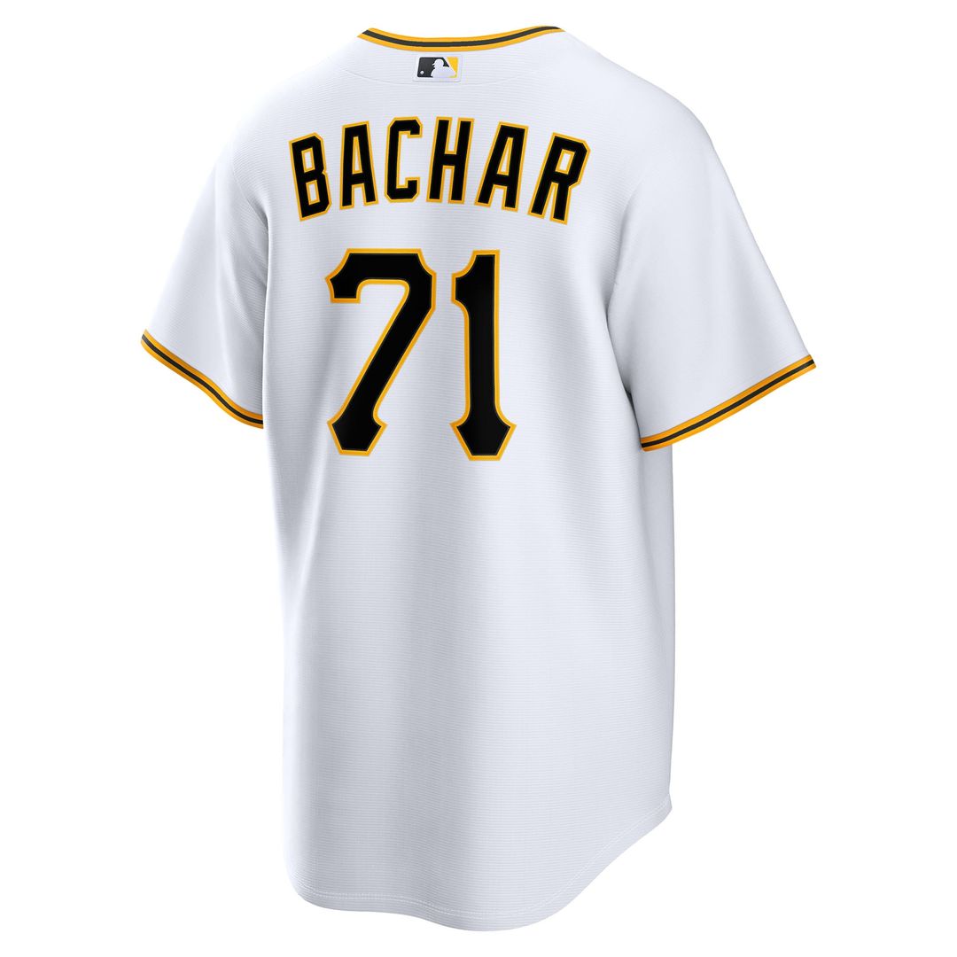 Men's Pittsburgh Pirates Lake Bachar White Home Replica MLB Baseball Jersey - view 5
