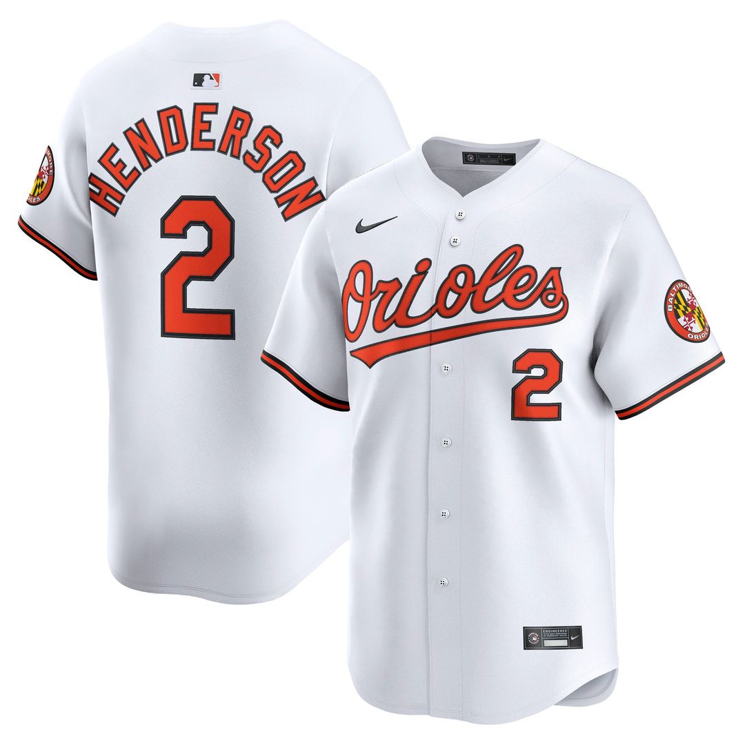 Men's Baltimore Orioles Gunnar Henderson White Home Limited MLB Baseball Jersey - view 12