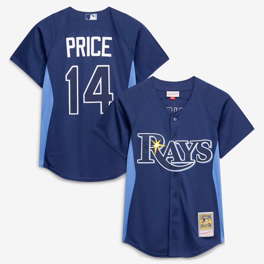 Men's Tampa Bay Rays David Price Blue Batting Practice MLB Baseball Jersey - view 1