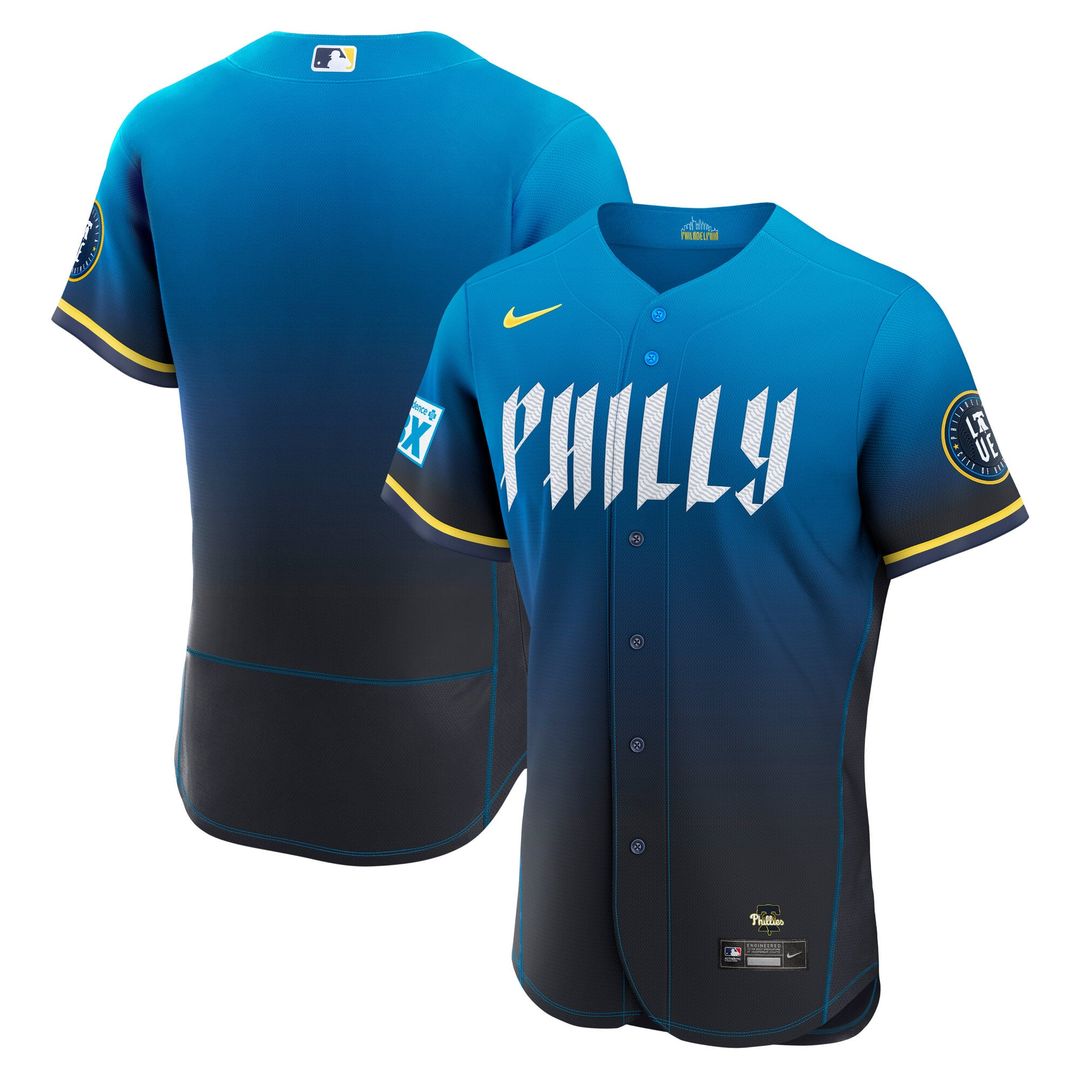 Men's Philadelphia Phillies Navy City Connect Sponsor Patch MLB Baseball Jersey - view 1