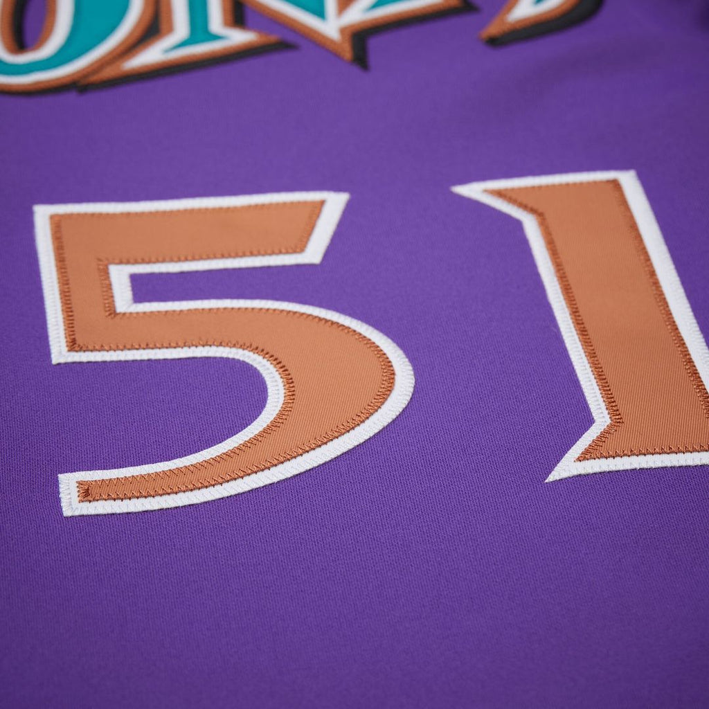 Men's Arizona Diamondbacks Randy Johnson Purple 2000 Throwback MLB Baseball Jersey - view 7