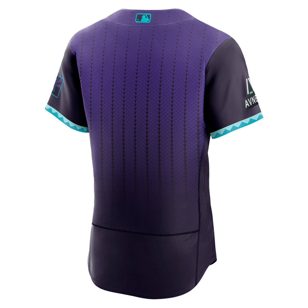 Men's Arizona Diamondbacks Purple City Connect Sponsor Patch MLB Baseball Jersey - view 3