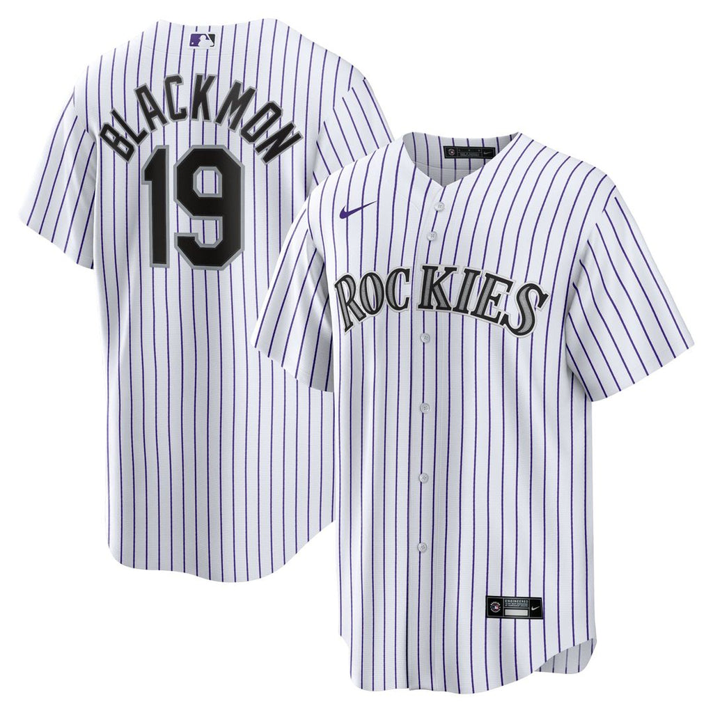 Men's Colorado Rockies Charlie Blackmon White Home Replica Player Name MLB Baseball Jersey - view 1