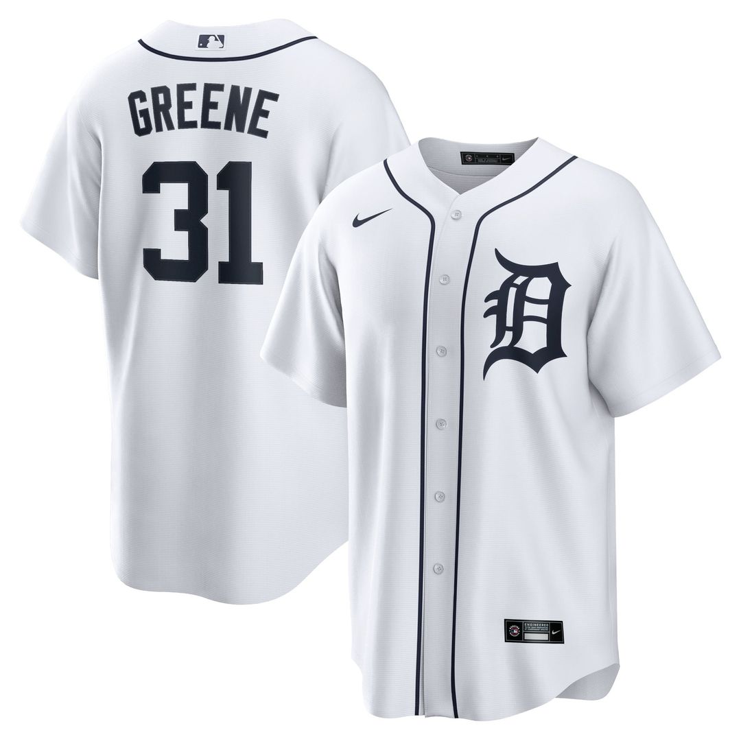 Men's Detroit Tigers Riley Greene White Replica MLB Baseball Jersey - view 1