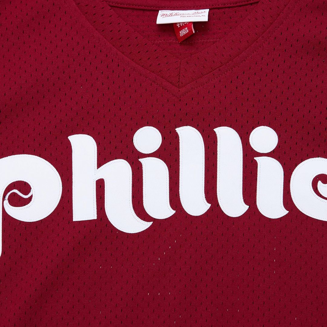 Men's Philadelphia Phillies John Kruk Burgundy Big & Tall Cooperstown Collection Mesh Batting Practice MLB Baseball Jersey - view 8
