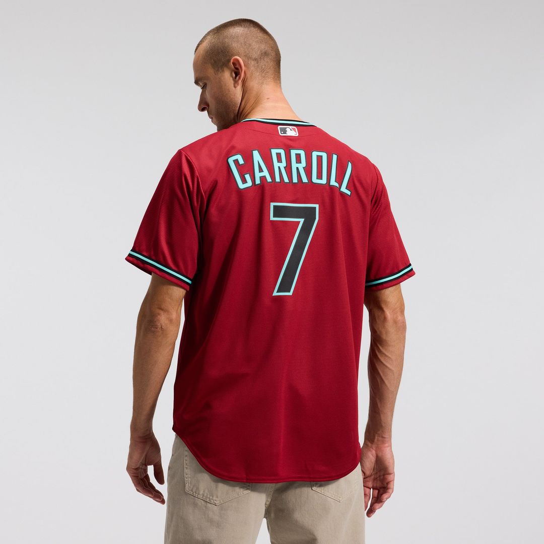 Men's Arizona Diamondbacks Corbin Carroll Black Alternate Replica MLB Baseball Jersey - view 46