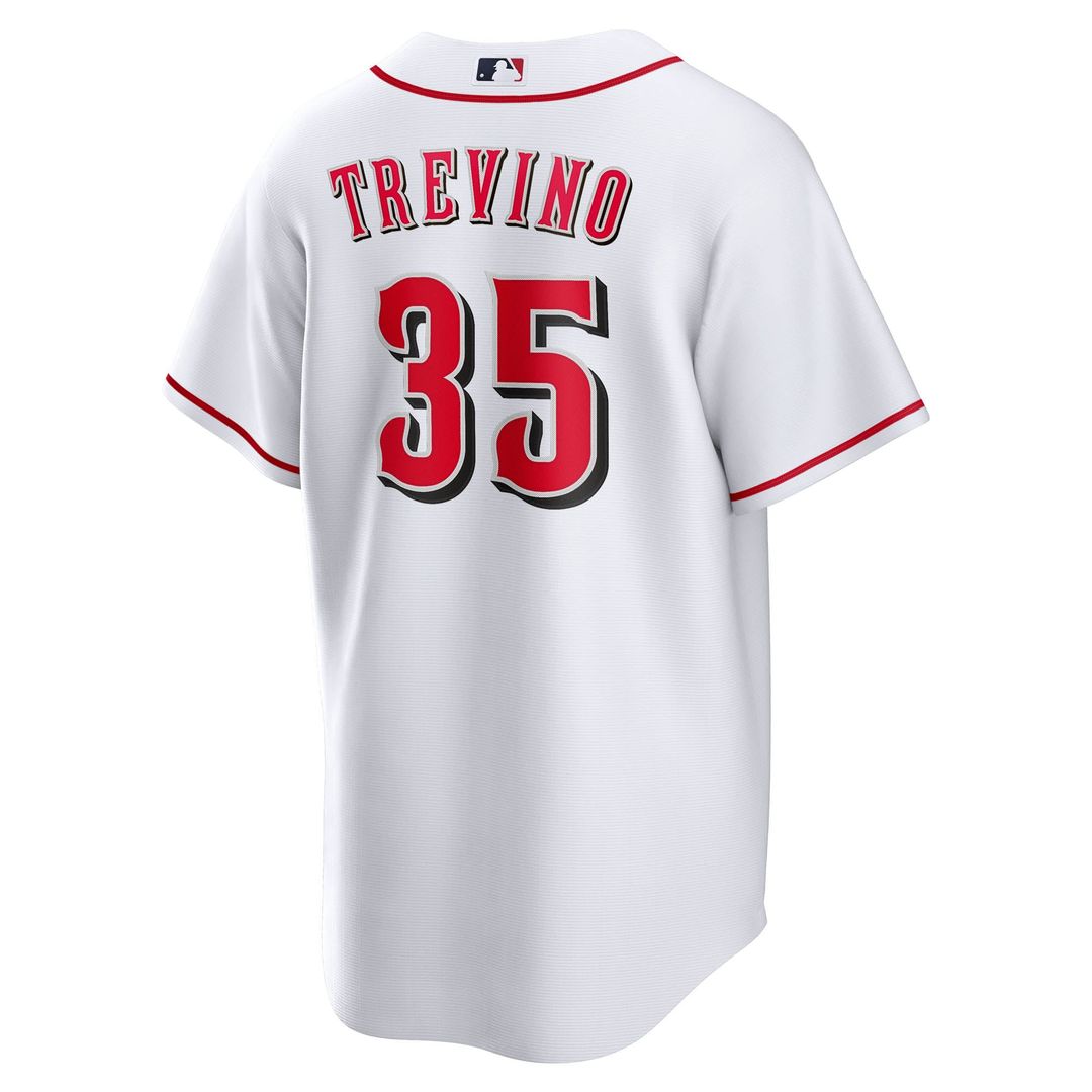 Men's Cincinnati Reds Jose Trevino White Home Replica MLB Baseball Jersey - view 3