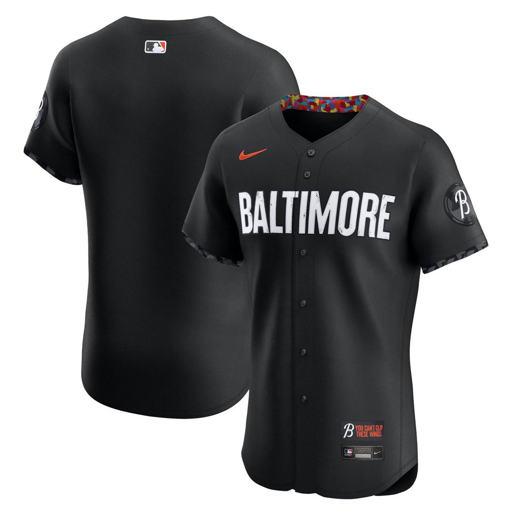Men's Baltimore Orioles Black City Connect Elite MLB Baseball Jersey - view 1