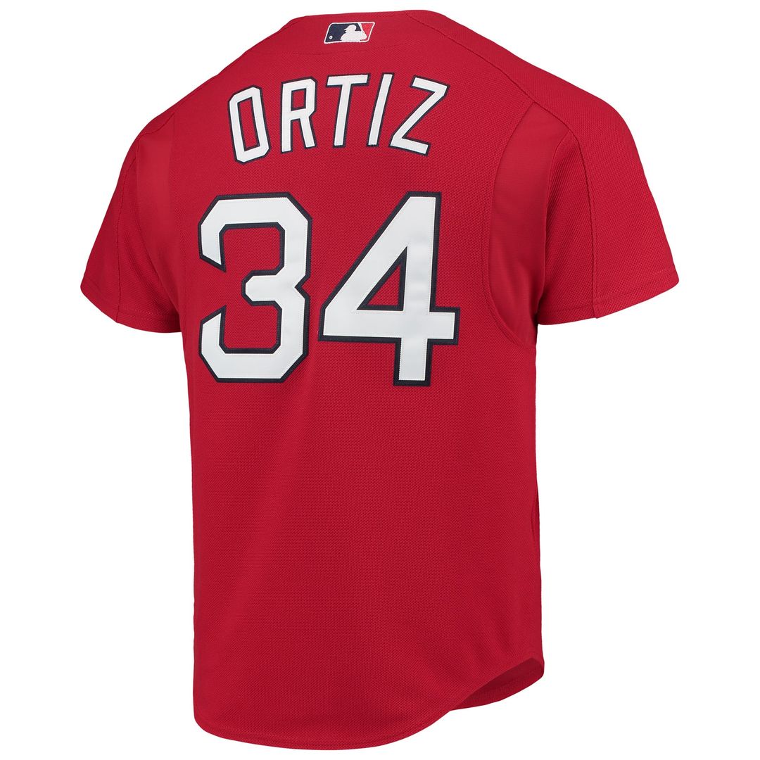 Men's Boston Red Sox David Ortiz Red Cooperstown Collection Mesh Batting Practice Button-Up MLB Baseball Jersey - view 6
