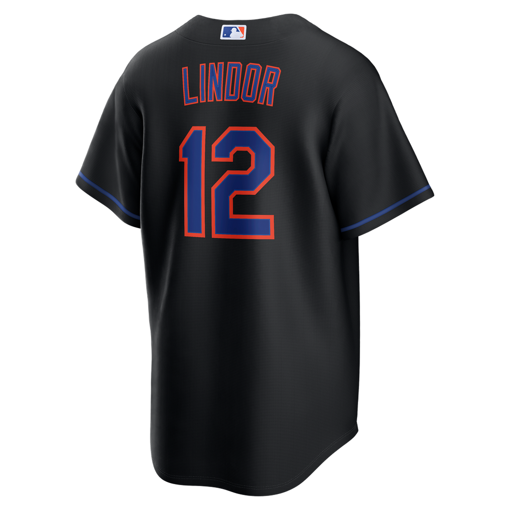 Men's New York Mets Francisco Lindor Black Alternate Replica MLB Baseball Jersey - view 3