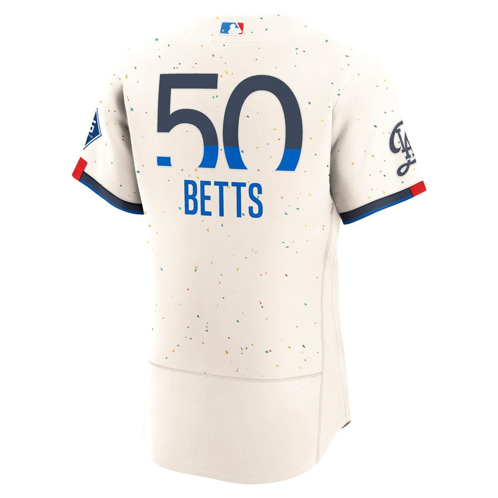 Men's Los Angeles Dodgers Mookie Betts Cream City Connect Sponsor Patch MLB Baseball Jersey - view 3