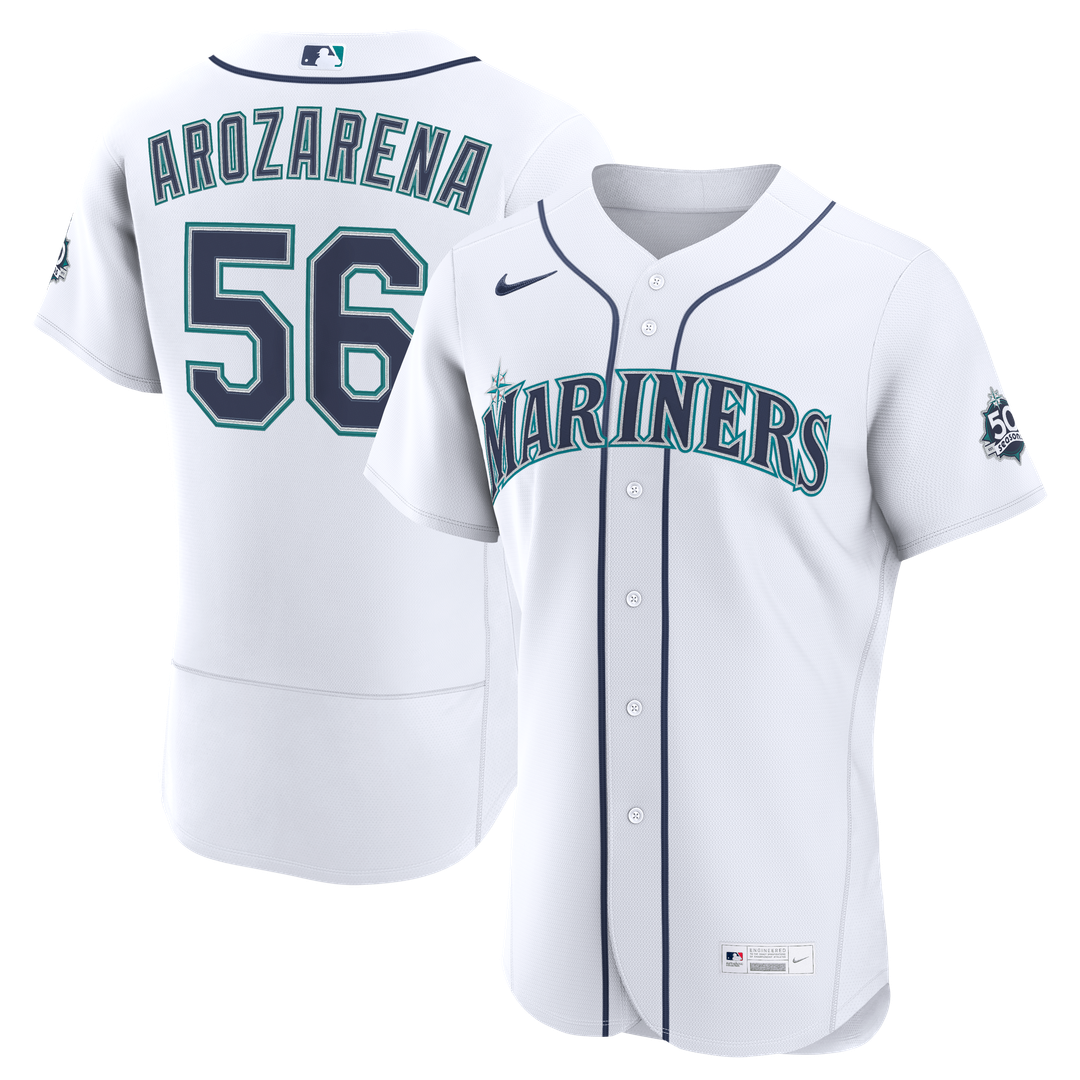 Men's Seattle Mariners Randy Arozarena White Home 50th Season MLB Baseball Jersey - view 1