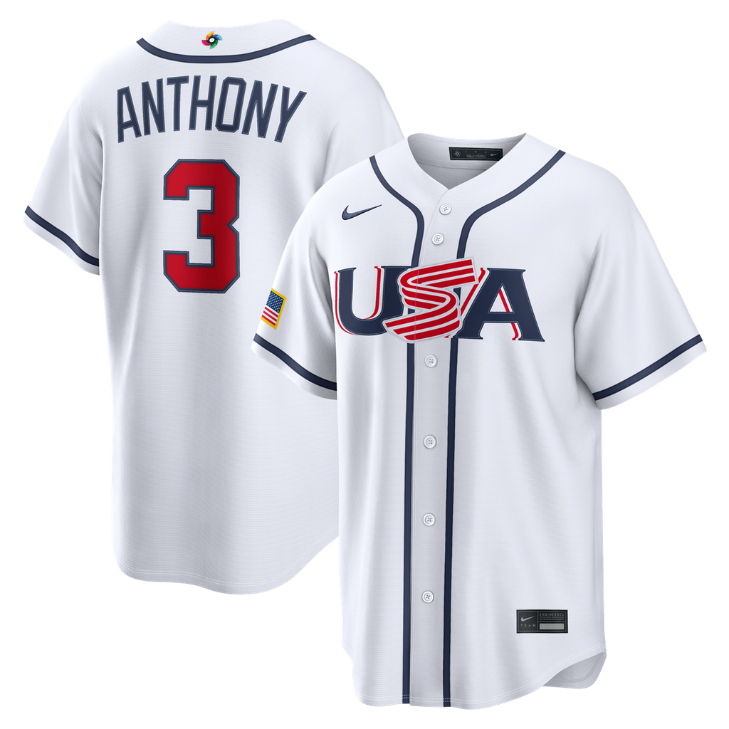 Men's USA Baseball Roman Anthony White 2026 World Baseball Classic Home Stadium MLB Baseball Jersey - view 1