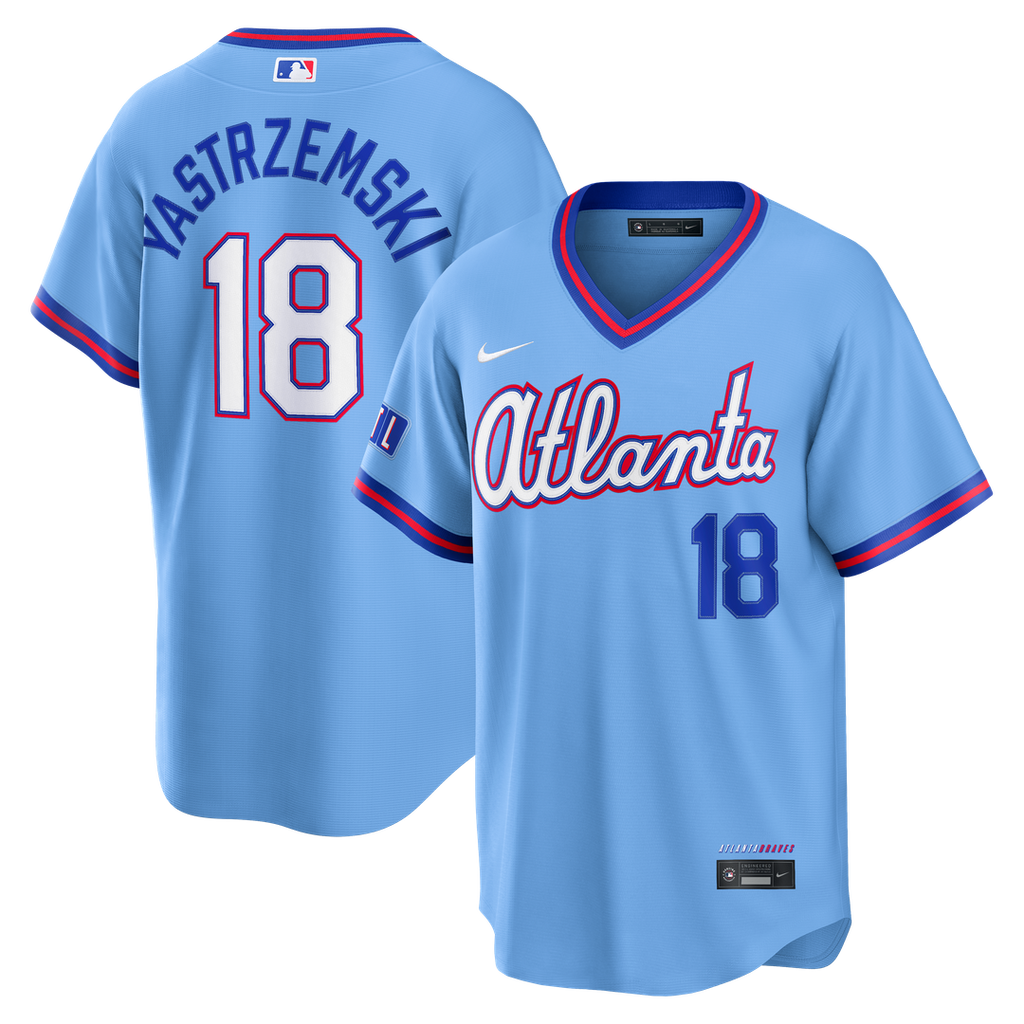 Men's Atlanta Braves Mike Yastrzemski Powder Blue 2026 City Connect Stadium MLB Baseball Jersey - view 1