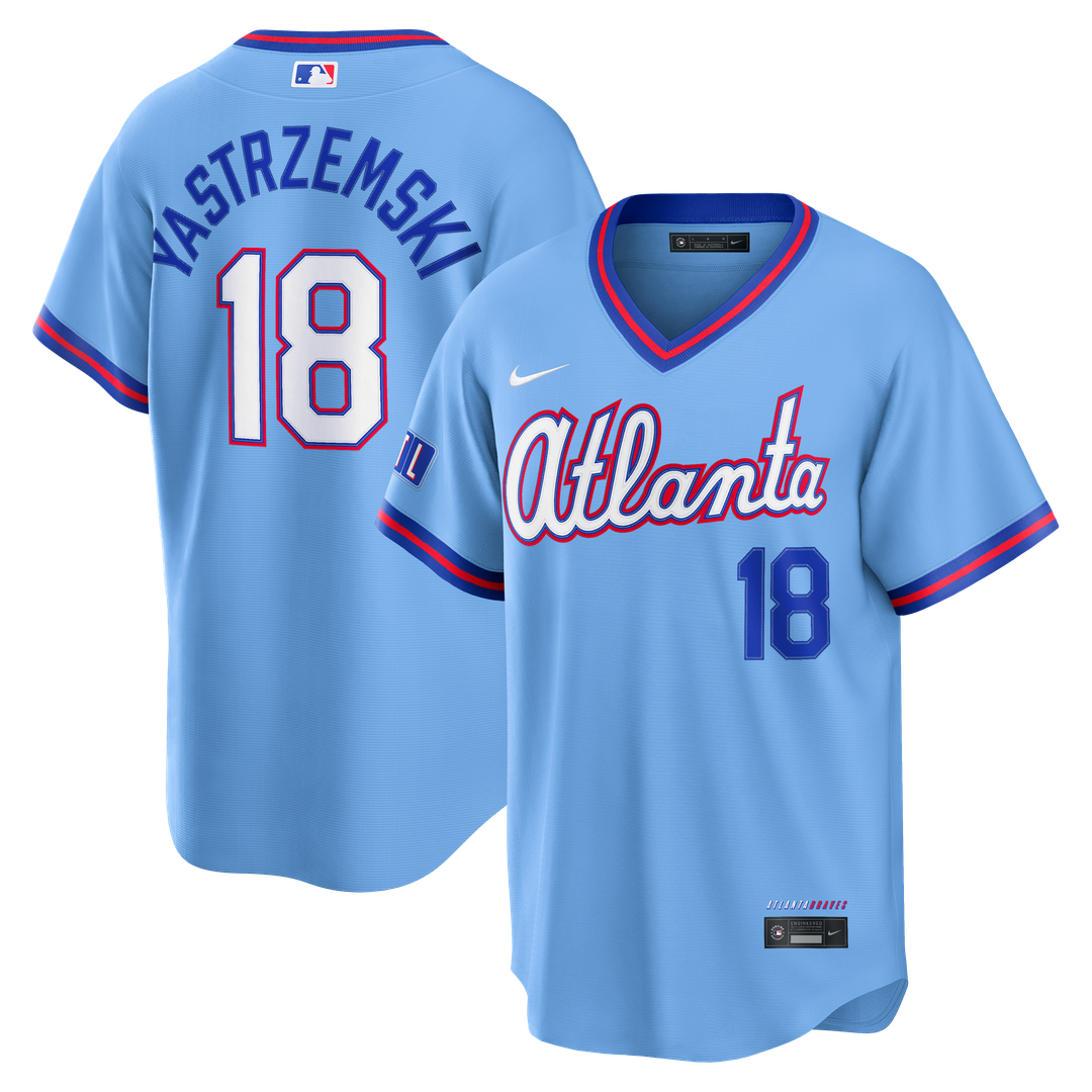 Men's Atlanta Braves Mike Yastrzemski Powder Blue 2026 City Connect Stadium MLB Baseball Jersey - view 1
