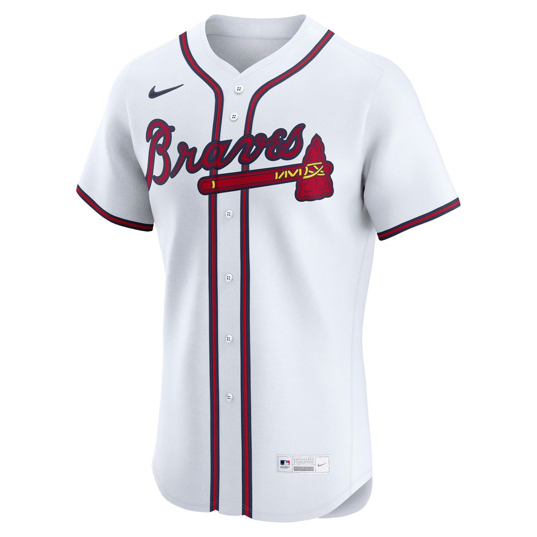 Men's Atlanta Braves Ronald Acuña Jr. White Home Elite MLB Baseball Jersey - view 5