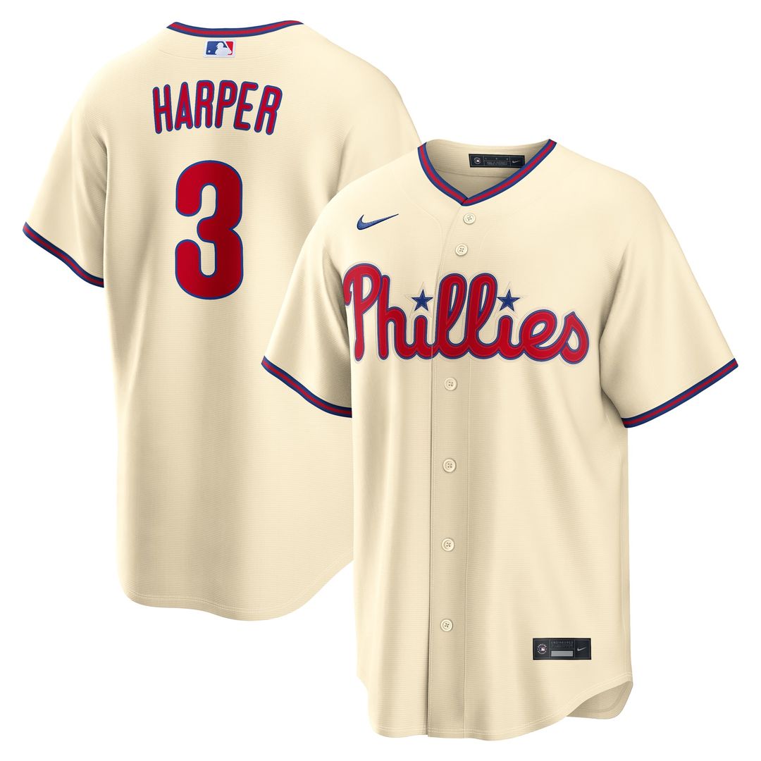 Men's Philadelphia Phillies Bryce Harper Gray Road Replica MLB Baseball Jersey - view 29