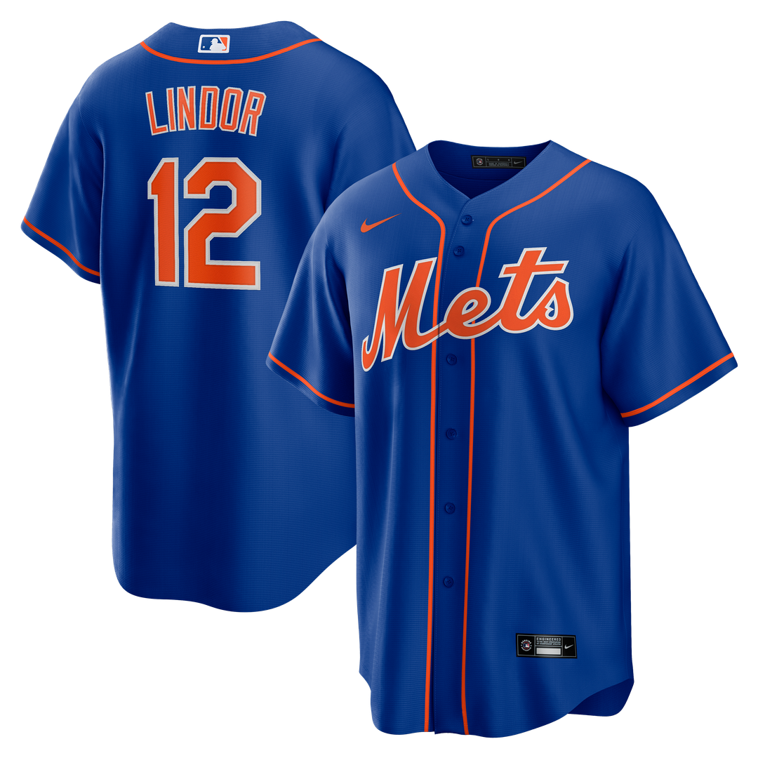 Men's New York Mets Francisco Lindor Royal Alternate Replica MLB Baseball Jersey - view 1