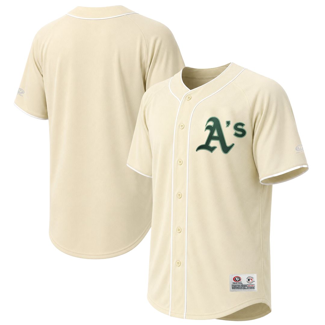 Men's Athletics Cream Fashion MLB Baseball Jersey - view 1