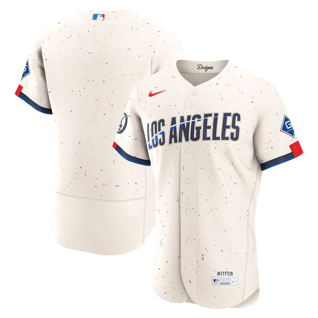 Men's Los Angeles Dodgers Cream City Connect Sponsor Patch MLB Baseball Jersey - view 1