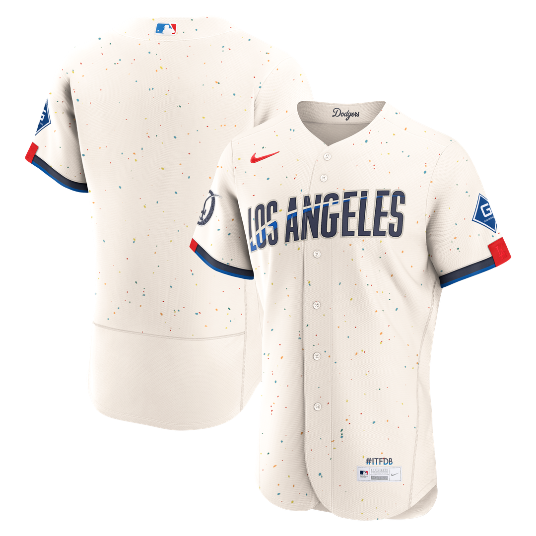 Men's Los Angeles Dodgers Cream City Connect Sponsor Patch MLB Baseball Jersey - view 1