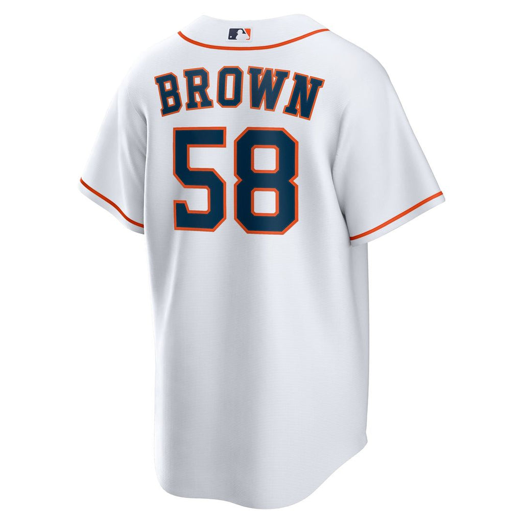 Men's Houston Astros Hunter Brown White Home Replica MLB Baseball Jersey - view 3