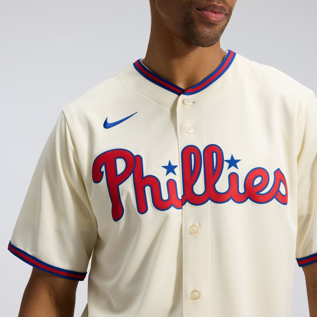 Men's Philadelphia Phillies Cream Alternate Replica MLB Baseball Jersey - view 21