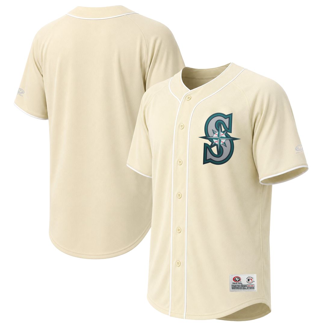 Men's Seattle Mariners Cream Fashion MLB Baseball Jersey - view 1