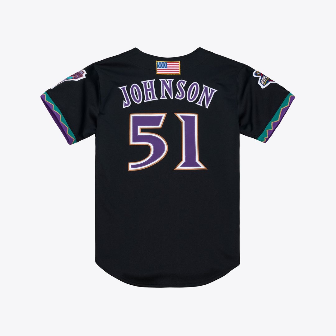 Men's Arizona Diamondbacks Randy Johnson Black 2001 MLB Baseball Jersey - view 2